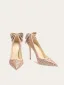 Glittrande Champagne Paljetter Rosett Läder Brudskor 2024 10 cm Stilettklackar Spetsiga Bröllop Pumps Högklackade