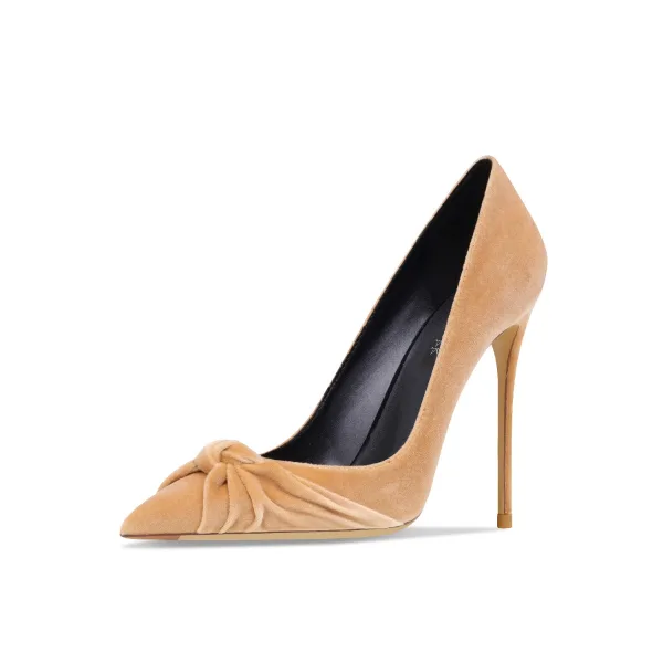 Fashion Black Office OL Leather Suede Pumps 2023 10 cm Stiletto Heels Pointed Toe Pumps High Heels