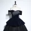 Vintage / Retro Navy Blue Beading Tassel Prom Dresses 2024 Ball Gown Off-The-Shoulder Short Sleeve Backless Floor-Length / Long Prom Formal Dresses