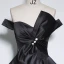 Élégant Noire Satin Robe De Bal 2023 Robe Boule De l'épaule Noeud Sans Manches Dos Nu Longue Promo Robe De Ceremonie