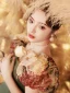 Fantaisie Vert Impression Robe De Bal 2023 Princesse Encolure Carrée Gonflée Manches Courtes Dos Nu Longue Promo Robe De Ceremonie