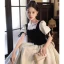 Élégant Noire Robe De Bal 2023 Princesse Encolure Carrée Manches Courtes Dos Nu Noeud Longue Promo Robe De Ceremonie
