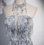 Scintillantes Sexy Argenté Paillettes Gland Robe De Soirée 2024 Trompette / Sirène Col Haut Sans Manches Dos Nu Longue Soirée Robe De Ceremonie
