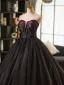 Elegant Black Printing Prom Dresses 2025 Ball Gown Strapless Sleeveless Backless Floor-Length / Long Prom Formal Dresses
