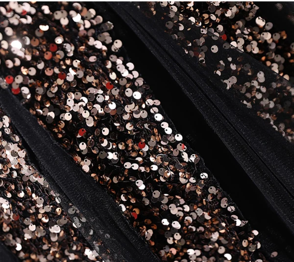 Sparkly Black Gold Sequins Evening Dresses 2024 Trumpet / Mermaid Strapless Sleeveless Backless Floor-Length / Long Evening Party Formal Dresses