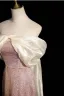 Glitzernden Rosa Pailletten Abendkleider 2024 Meerjungfrau Off Shoulder Schleife Ärmellos Rückenfreies Sweep / Pinsel Zug Abend Festliche Kleider