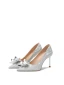 Bling Bling Silver Crystal Glitter Wedding Shoes 2024 8 cm Stiletto Heels Pointed Toe Wedding Pumps High Heels