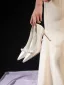 Elegante Witte Satijn Parel Bruidsschoenen 2025 6 cm Naaldhakken / Stiletto Spitse Neus Huwelijk Pumps Hoge Hakken