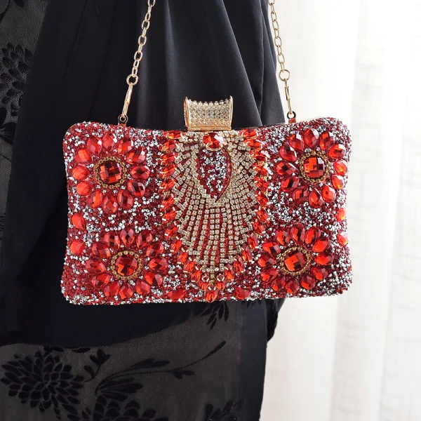Fashion Black Rhinestone Sequins Evening Party Clutch Bags 2023