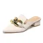 Schlicht Weiß Freizeit Sommer Sandalen Damen 2023 Spitzschuh Low Heel Sandaletten Hochhackige