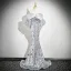 Scintillantes Argenté Paillettes Robe De Soirée 2025 Trompette / Sirène De l'épaule Sans Manches Dos Nu Train De Balayage Soirée Robe De Ceremonie