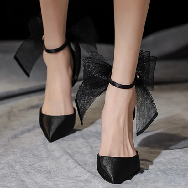 womens black evening dress shoes Ajanta Women's Black Formal Heel Shoes – Ajanta Shoes India Pvt. Ltd main image 1