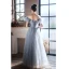 Chic / Beautiful Sky Blue Sequins Prom Dresses 2022 A-Line / Princess Off-The-Shoulder Short Sleeve Backless Floor-Length / Long Formal Dresses