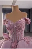 Luxury / Gorgeous Flower Fairy Purple Handmade  Beading Pearl Sequins Lace Flower Appliques Prom Dresses 2025 Ball Gown Off-The-Shoulder Sleeveless