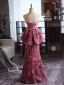 Flower Fairy Fuchsia Ruffle Appliques Prom Dresses 2025 Trumpet / Mermaid Strapless Sleeveless Backless Floor-Length / Long Formal Dresses