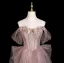 Scintillantes Haut de Gamme Rougissant Rose Faux Diamant Paillettes Robe De Soirée 2025 Princesse Bustier Sans Manches Dos Nu Longue Soirée Robe De Ceremonie