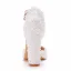 Élégant Blanche Perle En Dentelle Fleur Chaussure De Mariée 2022 Bride Cheville 10 cm Talons Épais À Bout Pointu Mariage Talons Hauts