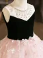 Chic / Beautiful Blushing Pink Appliques Birthday Flower Girl Dresses 2025 Ball Gown Scoop Neck Sleeveless Floor-Length / Long Tulle