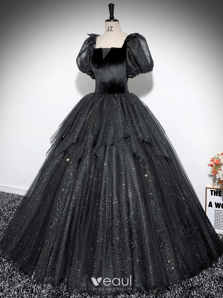 black glitter prom dress Black One Shoulder Beaded Mermaid Prom Dress with Slit – FancyVestido