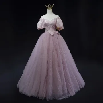 Chic Beautiful Lilac Beading Bow Pleated Prom Dresses 2023 A Line Princess Off The Shoulder Short Sleeve Backless Floor Length Long Prom Formal Dresses