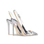 Sexy Silber Pailletten Sandalen Damen 2024 Leder Hochzeit 10 cm Stilettos Spitzschuh Sandaletten Hochhackige