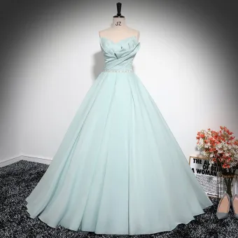 Chic Belle Vert Citron Robe De Bal 2024 Princesse Bustier Sans Manches Dos Nu Longue Promo Robe De Ceremonie