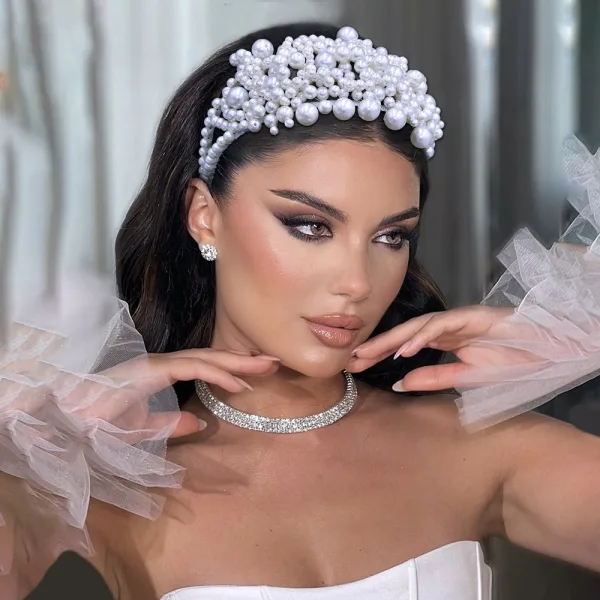 Élégant Blanche Perle Mariage Accessoire Cheveux Mariage 2024