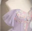Bling Bling Lavender Glitter Appliques Prom Dresses 2024 Ball Gown Strapless Sleeveless Backless Floor-Length / Long Prom Formal Dresses