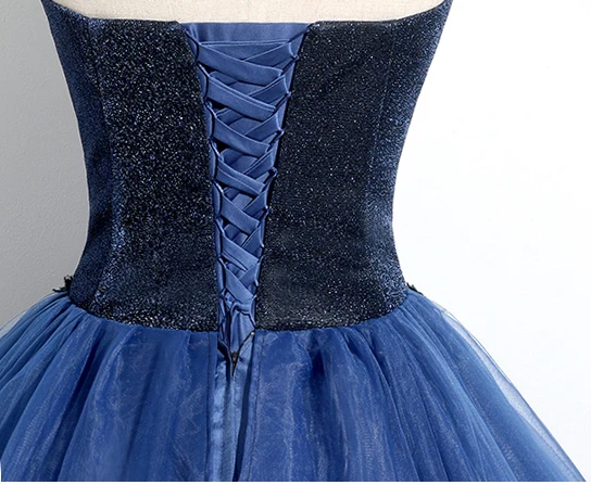 Vintage / Retro Navy Blue Beading Lace Flower Prom Dresses 2024 Ball Gown Halter Sleeveless Backless Floor-Length / Long Prom Formal Dresses