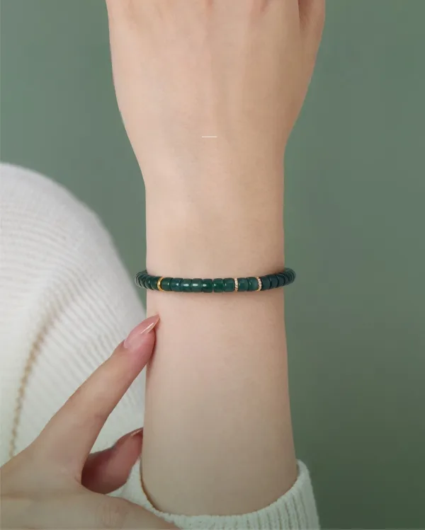 High-end Green Handmade Jadeite Bracelet Accessories 2025