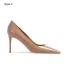 Schöne Nude Handgefertigt Lackleder Ball Pumps 2024 Leder 8 cm Stilettos Spitzschuh Pumps Hochhackige