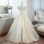 Elegant Champagne Prom Dresses 2022 Ball Gown Off-The-Shoulder Beading Sequins Sleeveless Backless Floor-Length / Long Prom Formal Dresses