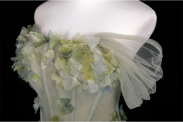 Blumenfee Salbeigrün Applikationen Ballkleider 2025 A Linie Off Shoulder Kurze Ärmel Rückenfreies Lange Festliche Kleider