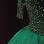 Haut de Gamme Vert Fait main Perlage Paillettes Robe De Bal 2022 Robe Boule Col Haut Faux Diamant Gland Manches Courtes Dos Nu Longue Robe De Ceremonie