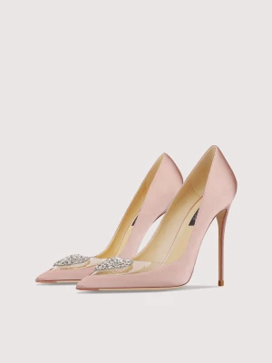 Chic Belle Nues Forme De Coeur Faux Diamant Soirée Escarpins 2024 Cuir 10 Cm Talons Aiguilles À Bout Pointu Escarpins Talons Hauts