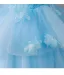 Elegant Sky Blue Appliques Beading Prom Dresses 2026 Ball Gown Strapless Sleeveless Backless Floor-Length / Long Prom Formal Dresses