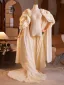 Exaggerated Champagne Ruffle Evening Party Short Sleeve shawl 2025