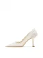 Elegante Weiß Spitze Blumen Leder Brautschuhe 2026 6 cm Stilettos Spitzschuh Hochzeit Pumps