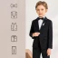 5-piece Black Long Sleeve Wedding Boys Wedding Suits 2024 Coat Pants Shirt Tie Vest