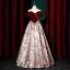 Fashion Burgundy Rhinestone Printing Evening Dresses 2023 A-Line / Princess Off-The-Shoulder Short Sleeve Backless Bow Floor-Length / Long Evening Party Formal Dresses