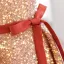 Sparkly Gull Paljetter Sløyfe Sash Ballkjoler 2024 Prinsesse Kjæreste Uten Ermer Ryggløse Feie Tog Formelle Kjoler