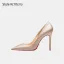 Sexy Rose Gold Evening Party Red Sole Pumps 2026 12 cm Stiletto Heels Pointed Toe High Heels