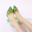 Sexy Transparent Bleu Ciel Vêtement de rue Sandales Femme 2022 Faux Diamant Noeud 9 cm Talons Aiguilles Peep Toes / Bout Ouvert Sandales Talons Hauts