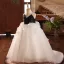 Chic / Belle Noire Appliques Anniversaire Robe Ceremonie Fille 2025 Bretelles croisées Robe Boule Bustier Sans Manches Dos Nu Train De Balayage
