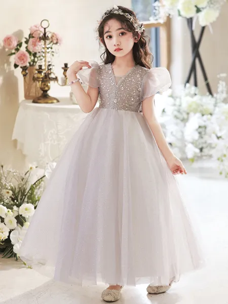 Modest flower girl top dresses with sleeves