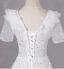 Chic / Beautiful White Sequins Prom Dresses 2024 A-Line / Princess Scoop Neck Short Sleeve Backless Floor-Length / Long Prom Formal Dresses