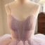 Fashion Blushing Pink Cascading Ruffles Prom Dresses 2023 Ball Gown Spaghetti Straps Sleeveless Backless Sweep Train Formal Dresses