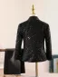 Scintillantes Noire Anniversaire 5 pièces Manches Longues Paillettes Costume Garçon Mariage 2026 Manteau Pantalon Chemise Cravate Gilet