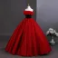 Vintage / Retro Red Prom Dresses 2025 Ball Gown Ruffle Strapless Sleeveless Backless Floor-Length / Long Formal Dresses