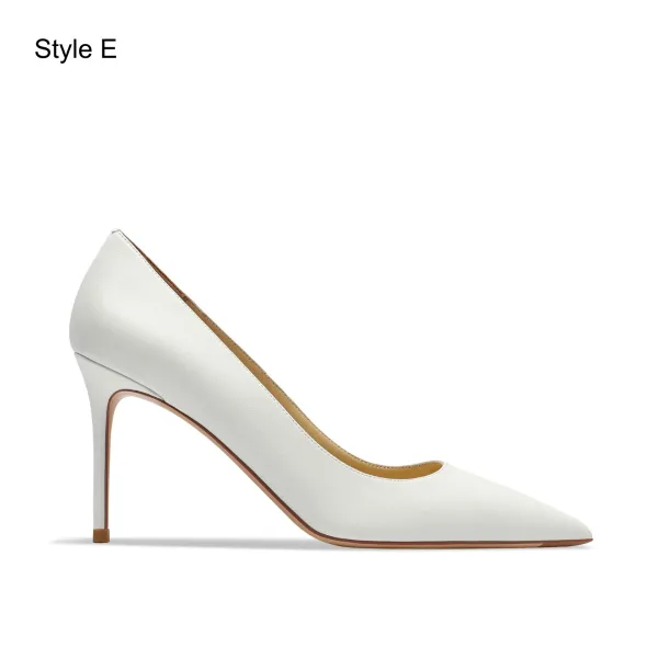 Chic / Beautiful Nude Leather Handmade  Evening Party Pumps 2024 8 cm Stiletto Heels Pointed Toe Pumps High Heels